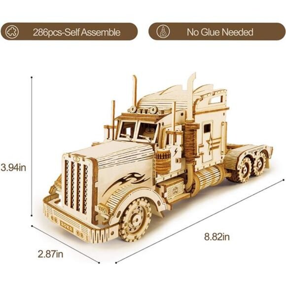 ROKR 3D Wooden Puzzle for Adults-Mechanical Car Model Kits-Brain Teaser - Picture 5 of 7